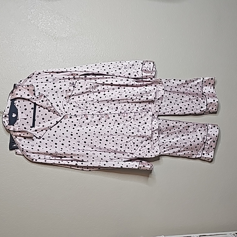 Victoria's Secret Pink Polka Dot Satin Pajama Set